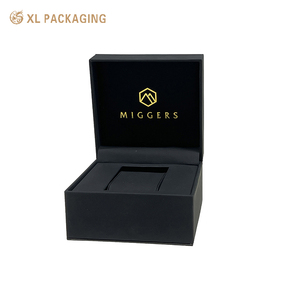 Watch Box Luxury High Quality Custom Logo Black Cardboard Paper Gift Packaging Watch Gift Boxes Jewelry Box With Leather Pillow