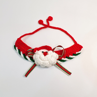 2025 Santa renne tricot fil chien écharpe noël Pet cravates avec décor 3D réglable Costume de vacances