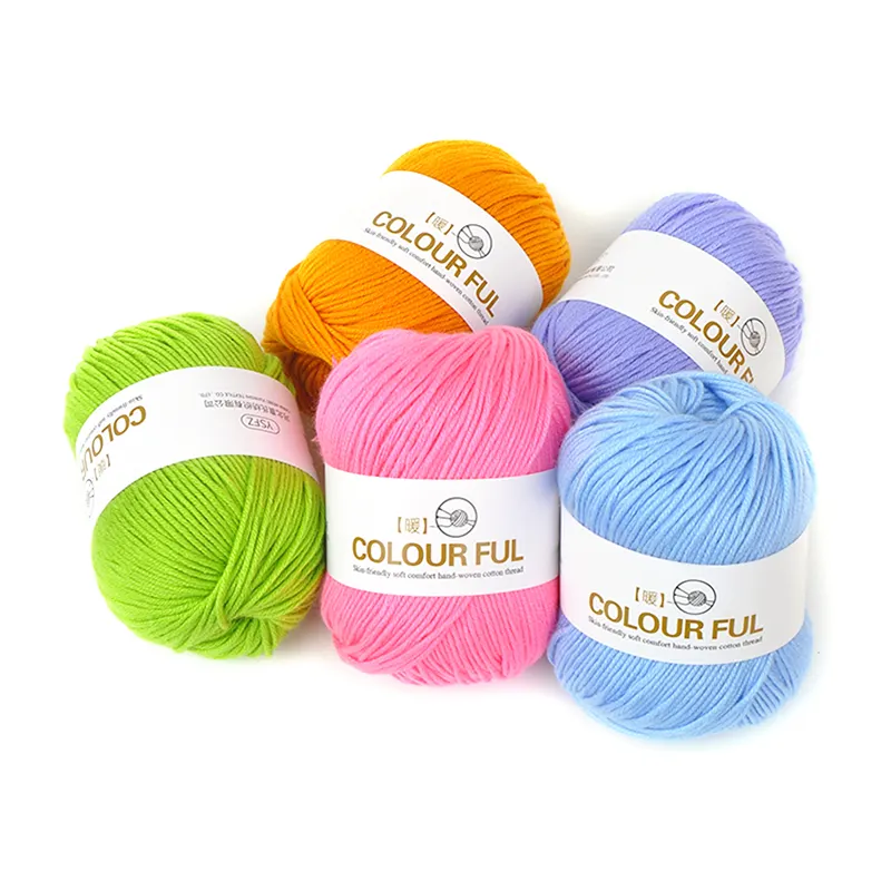 Popular Selling in Europe Market 100 Crochet Cotton Yarn 50g Environmentally Friendly Dyed for Baby