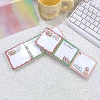 Blocs-notes adhésifs sur le thème de Noël rose, avec un adorable Père Noël et un bonhomme de neige, bloc-notes rose pastel pour liste de souhaits et liste de tâches de Noël