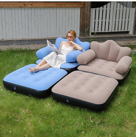 Canapé-lit gonflable double usage au design moderne, en PVC épaissi, pour salon, extérieur et chambre à coucher, avec fonctionnalité innovante