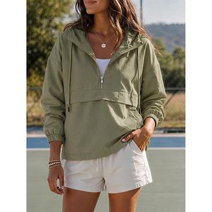 Veste coupe-vent légère à capuche et fermeture éclair quart de tour pour femme, imperméable, vêtements de randonnée en plein air - Product Image 5