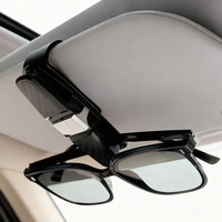 Clip de fixation portable pour lunettes, pince pour billets et cartes, étui à lunettes de voiture en ABS noir, support de lunettes de soleil pour pare-soleil de voiture