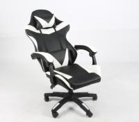 Chaise de bureau ergonomique pour le gaming, chaise inclinable, réglable en hauteur, pivotante à 360°, en cuir PU, 3 positions