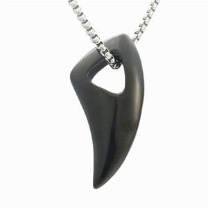 Collier pour homme en acier inoxydable avec pendentif en forme de corne d'animal, couleur or, style punk, 23 mm - Product Image 2