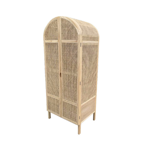 Tweedeurs Massief Hout Natuurlijke Rotan Garderobe Traditionele Design Woonkamer Meubels Voor Thuisgebruik
