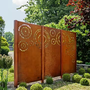 Panneaux de clôture décoratifs en métal Corten découpés au laser pour jardin extérieur, écrans d'intimité, sécurité anti-escalade - Product Image 6