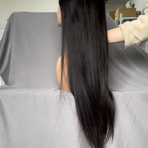 Perruque Lace Front Transparente 13x4 en Cheveux Bruts Birmans avec Baby Hair, Noir Naturel, Densité 180%, Cheveux Brésiliens Remy, Longue Longueur - Product Image 5