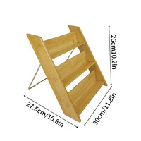 Étagère de rangement multifonctionnelle en bambou à trois niveaux, support de bureau pour cuisine, organisateur de bureau, rangement pour articles divers