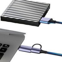 Câble de charge et de données USB 3.0 2-en-1 pour disque dur, 0,25m-2m, 5 Gbit/s, tressé en aluminium, charge rapide 5A pour ordinateur et disque dur 4 To