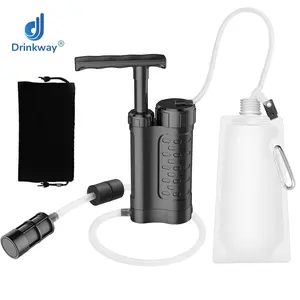 Purificador de agua de 3 etapas de 0,01 micras, bomba de mano, filtro de agua para emergencia, viajes, Camping, supervivencia, purificador de agua