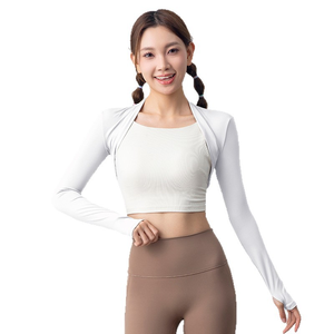 Ropa Deportiva de Yoga de Alta Calidad, Manga Larga, Ajustada, Fresca, con Protección Solar, Transpirable, para Correr - Product Image 3