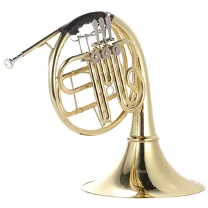 Индивидуальные Bb Один французский Рог 3 ключа латунный золотой лак Однорядный разделенный французский Рог духовой инструмент