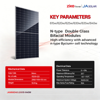 Module photovoltaïque JASolar JAM66D45 LB 615W-640W N-Type bifacial double vitrage 615/620/625/630/635/640W pour système solaire résidentiel