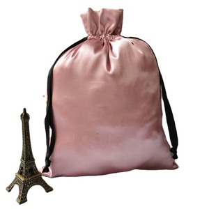 Custom Logo Gift Satin Fabric Drawstring Bag Cosmetic Set <b>Silk</b> Bags Satin <b>Underwear</b> Packaging Pouches - Product Image 2