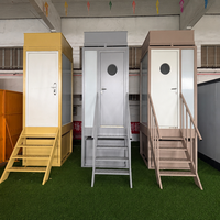 Toilettes mobiles écologiques à circulation d'eau, cabine modulaire préfabriquée en panneaux sandwich, unité recyclable, respectueuse de l'environnement