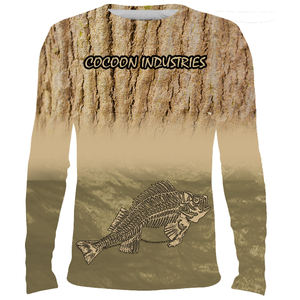 Cocoon Fishing Performance Camisa sublimada Diseño DE ARTE personalizado Tallas grandes MOQ bajo 100% Poliéster Transpirable Absorbe la humedad - Product Image 1