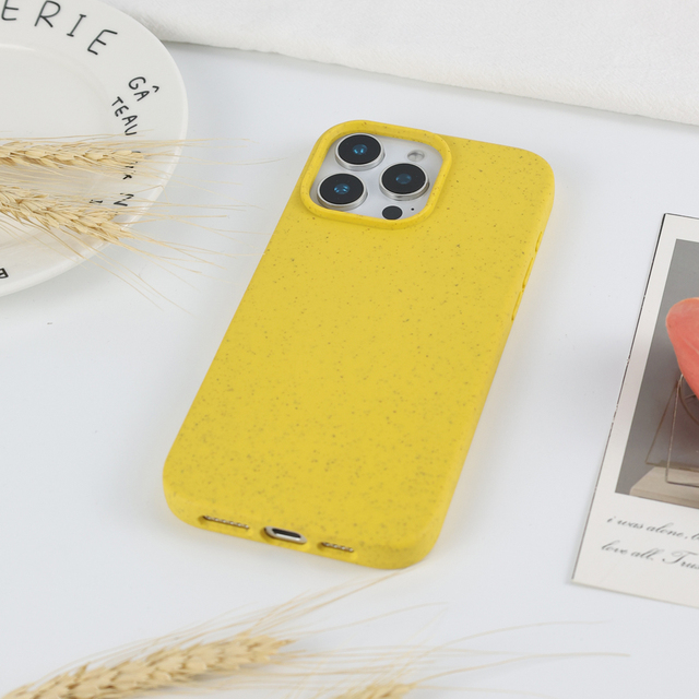Guangzhou Wholesale Biodegradable Wheatstraw Smart Phone Cases Covers for iPhone 17 Pro Max for Samsung Redmi for Xiaomi OPPO
