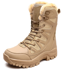 DF203 Outdoor Black Khaki <b>Hiking</b> Training <b>Boots</b> Men Large Size 39-46 Stock Wholesales Shock Absorption Shoes Black Khaki - Product Image 6