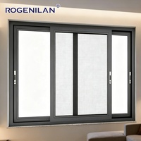 Fenêtre coulissante extérieure en aluminium à rupture de pont thermique sur mesure ROGENILAN, double vitrage trempé pour maison