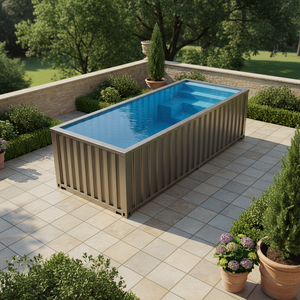 Piscine familiale hors sol <span class=keywords><strong>en</strong></span> <span class=keywords><strong>fibre</strong></span> <span class=keywords><strong>de</strong></span> verre à surface rigide, piscines à débordement pour patios, piscine conteneur avec fenêtre <span class=keywords><strong>en</strong></span> acrylique à vendre - Product Image 3