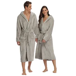 Roupão de banho elegante luxuoso personalizado, conjunto de roupão de banho masculino e feminino para casal
