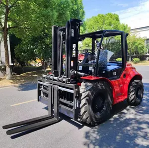 4x4 Forklift Off-road All Terrain Diesel Forklift 5 Ton 7 Ton With Cab And AC