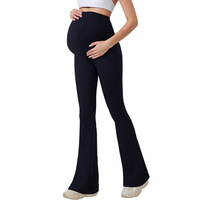 Leggings de Maternité Grande Taille avec Logo Personnalisé, Soutien Abdominal, Taille Haute Extensible, Effet Seconde Peau, Doux et Très Élastiques pour Femmes