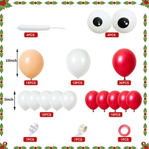 Décoration de Noël Père Noël, guirlande de ballons en latex, ensemble de ballons de Noël - Product Image 5
