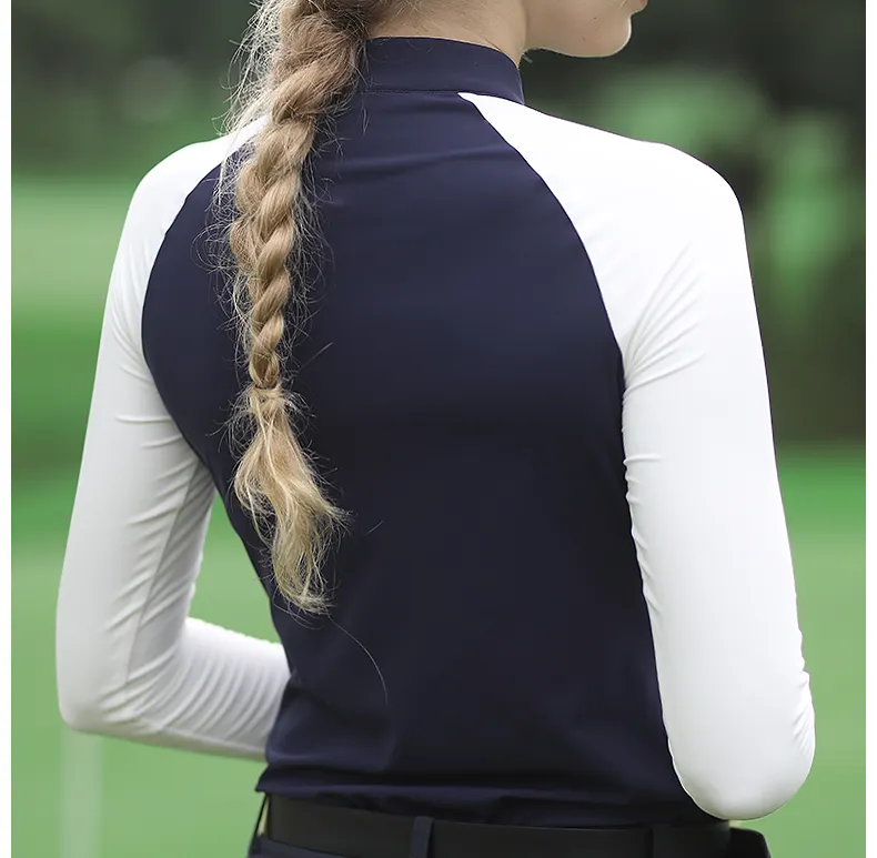 PGM YF340 Autumn Winter New Arrival Women's Golf Top Long Sleeve Quarter-Zip Pullover T-Shirt