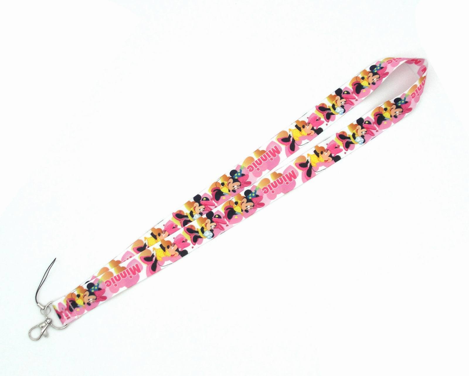 Portable Cute Cartoon Mickey Minnie Lanyards Satin Accessories Anti-Lost Neck Strap Card Holder Phone Case Lanyards Wholesale Image 4