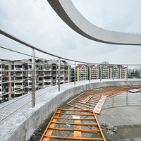 Rampe en acier inoxydable brossé conforme à la norme ASTM, en PVC, avec verre trempé pour terrasse, véranda, balcon d'appartement - Design minimaliste