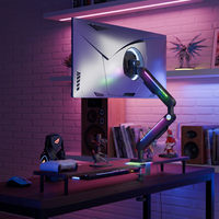 Soporte de Escritorio Ajustable para Monitor de Juegos LED RGB, Soporta 9 kg, Ideal para Salas de Streaming y Configuraciones de PC