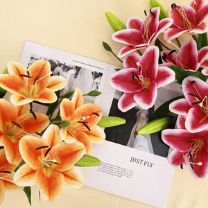 Lirios Perfumados en Forma de Abanico de 7 Cabezas, Flores Artificiales Realistas al Tacto, Decoraciones para Bodas y <span class=keywords><strong>Halloween</strong></span>, Pared de Flores - Product Image 3