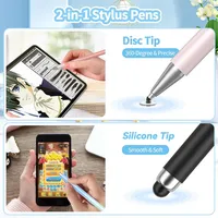 Stylet pour écrans tactiles, stylet 2 en 1 pour tablette, stylet pour iPad/iPhone/tablettes/Android/Samsung, tous les écrans tactiles capacitifs