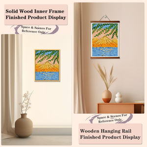 Kit de Peinture Diamant Paysage Montagne Lac, Perles Rondes, Kit d'Art DIY, Décoration en Strass Cristal Encadrée Rectangulaire - Product Image 5