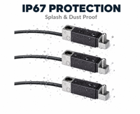 Transducteur de déplacement LVDT miniature, résolution 0,001 mm, protection IP67, série E, plage linéaire 0,2 mm, câble de 3 m compatible