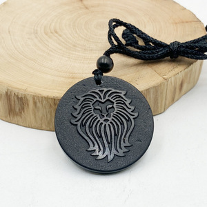Colgante <span class=keywords><strong>de</strong></span> Shunglite Natural genuino, piedra preciosa grabada, grafitoide antiguo hecho a mano, textura <span class=keywords><strong>de</strong></span> piedra Natural pura, colgante <span class=keywords><strong>de</strong></span> 35 40mm - Product Image 5
