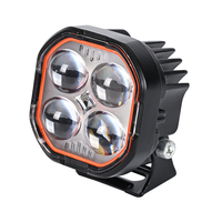 Mini phare de travail à 4 lentilles LED avec écran d'affichage blanc/jaune/rouge pour moto tout-terrain, VTT, UTV