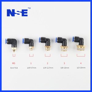 <b>Quick</b> Coupler L Type Elbow <b>Connector</b> 10mm Copper Plastic Locknut High Pressure Pneumatic Hose Fitting - Product Image 5