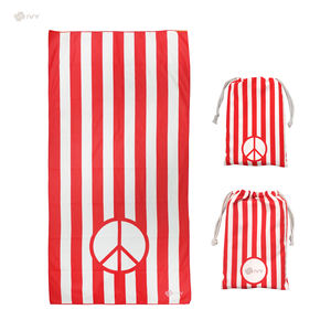 Ensemble de serviettes de plage en <span class=keywords><strong>microfibre</strong></span> gaufrée en daim et <span class=keywords><strong>microfibre</strong></span>, sans sable, avec sublimation du logo personnalisé, extra large en <span class=keywords><strong>microfibre</strong></span> recyclée - Product Image 2