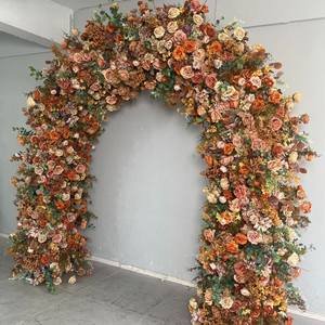 <span class=keywords><strong>Arco</strong></span> Floreale Marrone Vintage Europeo a Forma di U, Decorazione per Matrimoni e Feste, Supporto per Fiori Artificiali - Product Image 3