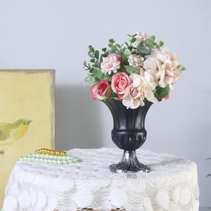American Retro Style Black Iron <b>Vase</b> <b>Set</b> High Quality Corrosion Resistant Desktop Or Floor Standing Wedding Decor - Product Image 3