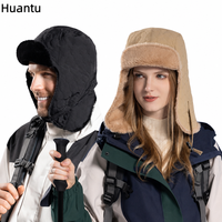 Chapeau d'aviateur en polyester avec cache-oreilles, bonnet chaud d'hiver pour hommes, femmes, unisexe, pour l'extérieur, la neige