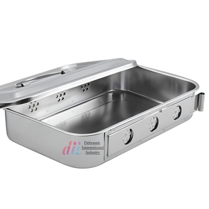 Boîte à instruments dentaires professionnels en acier inoxydable avec couvercle et poignée encastrée – Meilleur fournisseur en gros - Product Image 2
