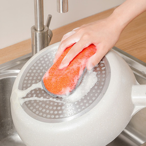 Éponges ovales double face pour la maison avec boucle de suspension, en matériau écologique, pour le lavage et le nettoyage de la vaisselle et de la cuisine - Product Image 2