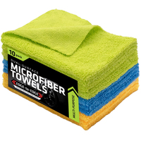 Chiffon en microfibre pour voiture 350 GSM 40x40CM Chiffon de nettoyage de voiture Serviette en microfibre en peluche épaisse pour lavage de voiture Séchage Lot de 20
