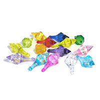 Perles en acrylique transparentes colorées pour décoration de mariage DIY, matériau en diamant en vrac, pendentif en forme de goutte pour robe, en plastique