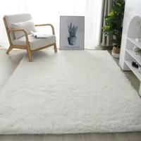 Tapis d'intérieur AAFKK 8x10 en polyester solide, à poils longs, fabriqué à la machine, antidérapant, blanc, moelleux, shaggy, doux, pour salon, chambre, chambre d'enfant