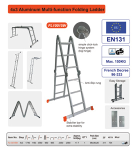 Top-ranked xách tay nhôm thang 3x4 đa năng gấp mở rộng nền tảng thiết kế hiện đại phong cách khác thang bao gồm - Product Image 5
